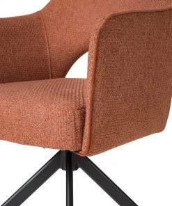 Fredriks Armlehnenstuhl Tustin - Webstoff / Metall - Rostbraun / Matt Schwarz -Deutschland Stühle Verkaufs-Shop 1000218415 210303 08150900007 DETAILS P000000001000218415