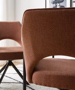 Fredriks Armlehnenstuhl Tustin - Webstoff / Metall - Rostbraun / Matt Schwarz -Deutschland Stühle Verkaufs-Shop 1000218415 210311 12215300011 DETAILS P000000001000218415