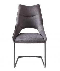 Fredriks Freischwinger Nadros (2er-Set) - Microfaser / Metall - Vintage Grau / Matt Schwarz -Deutschland Stühle Verkaufs-Shop 1000218451 210120 13453100002 DETAILS P000000001000218451