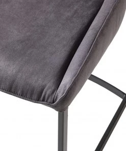 Fredriks Freischwinger Nadros (2er-Set) - Microfaser / Metall - Vintage Grau / Matt Schwarz -Deutschland Stühle Verkaufs-Shop 1000218451 210120 13453800005 DETAILS P000000001000218451