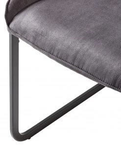 Fredriks Freischwinger Nadros (2er-Set) - Microfaser / Metall - Vintage Grau / Matt Schwarz -Deutschland Stühle Verkaufs-Shop 1000218451 210120 13454000006 DETAILS P000000001000218451