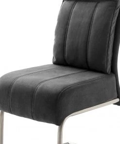 Fredriks Freischwinger Crowan (2er-Set) - Microfaser / Edelstahl - Vintage Grau -Deutschland Stühle Verkaufs-Shop 1000218550 210113 06122600008 DETAILS P000000001000218550