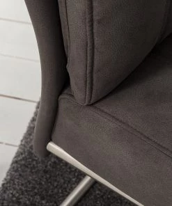 Fredriks Freischwinger Crowan (2er-Set) - Microfaser / Edelstahl - Vintage Grau -Deutschland Stühle Verkaufs-Shop 1000218550 210311 11465700010 DETAILS P000000001000218550