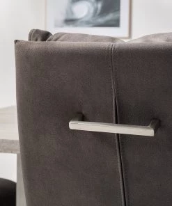 Fredriks Freischwinger Crowan (2er-Set) - Microfaser / Edelstahl - Vintage Grau -Deutschland Stühle Verkaufs-Shop 1000218550 210311 11470000012 DETAILS P000000001000218550