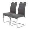 Loftscape Freischwinger La Paz - Kunstleder / Metall - Chrom - Grau - 2er Set