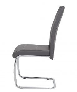 Loftscape Freischwinger La Paz - Kunstleder / Metall - Chrom - Grau - 2er Set -Deutschland Stühle Verkaufs-Shop 1000218725 200714 11160000045 DETAILS P000000001000218725