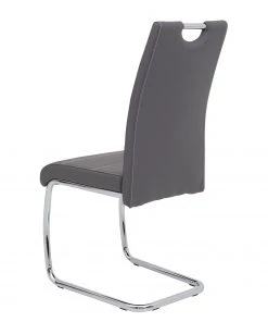 Loftscape Freischwinger La Paz - Kunstleder / Metall - Chrom - Grau - 2er Set -Deutschland Stühle Verkaufs-Shop 1000218725 200714 11160000046 DETAILS P000000001000218725