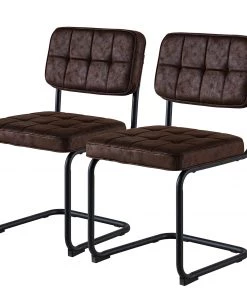 Ars manufacti Freischwinger Dalcross (2er-Set) - Microfaser / Metall - Braun