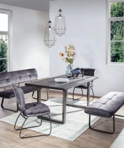 Loftscape Polsterstuhl Mayetta (2er-Set) - Flachgewebe / Eisen - Anthrazit / Schwarz -Deutschland Stühle Verkaufs-Shop 1000220276 200821 06293300009 MOOD DETAILS P000000001000220276 mood