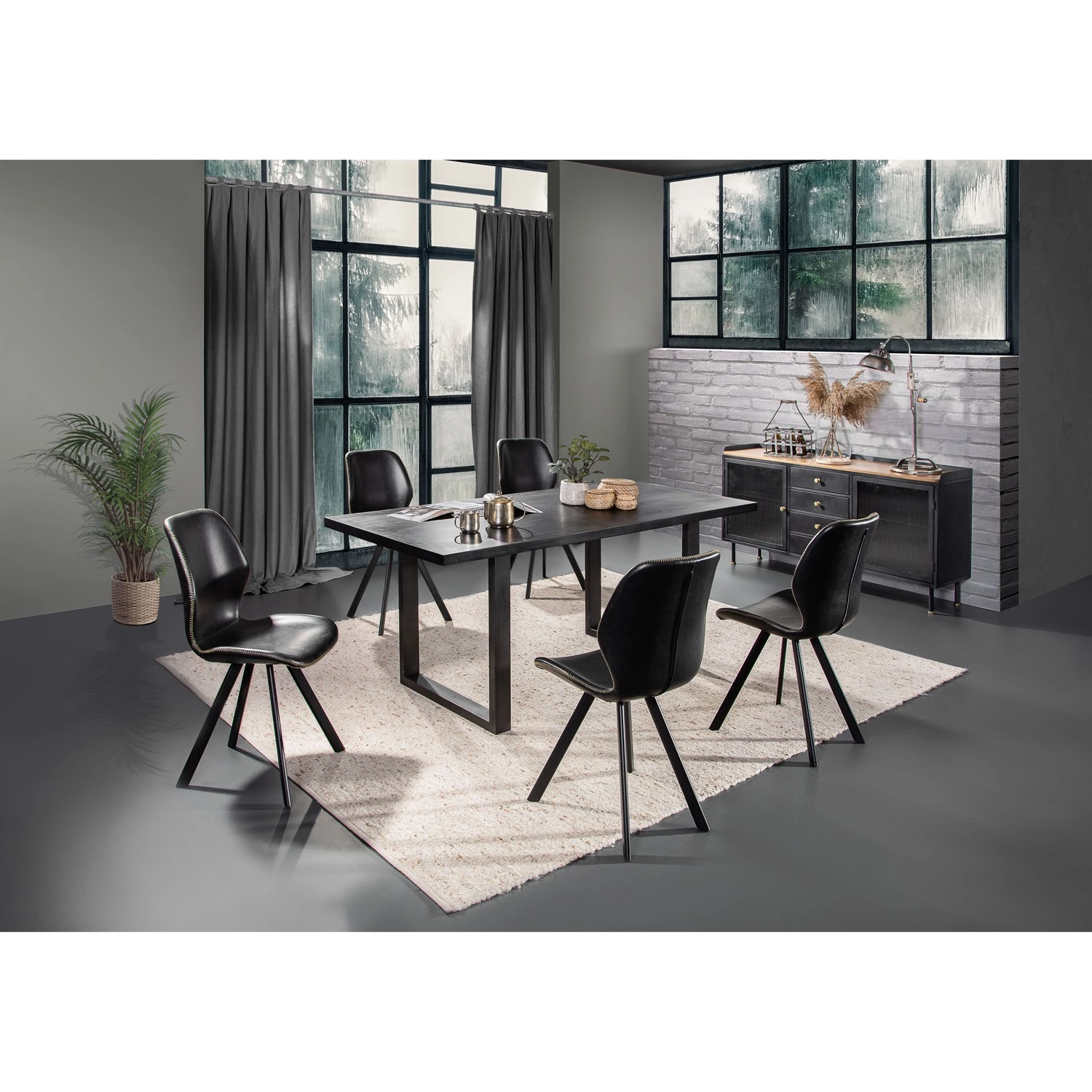 Red Living Esszimmerstuhl Collins (2er-Set) - Schwarz 4 Red Living Esszimmerstuhl Collins (2er-Set) - Schwarz – Bild 4