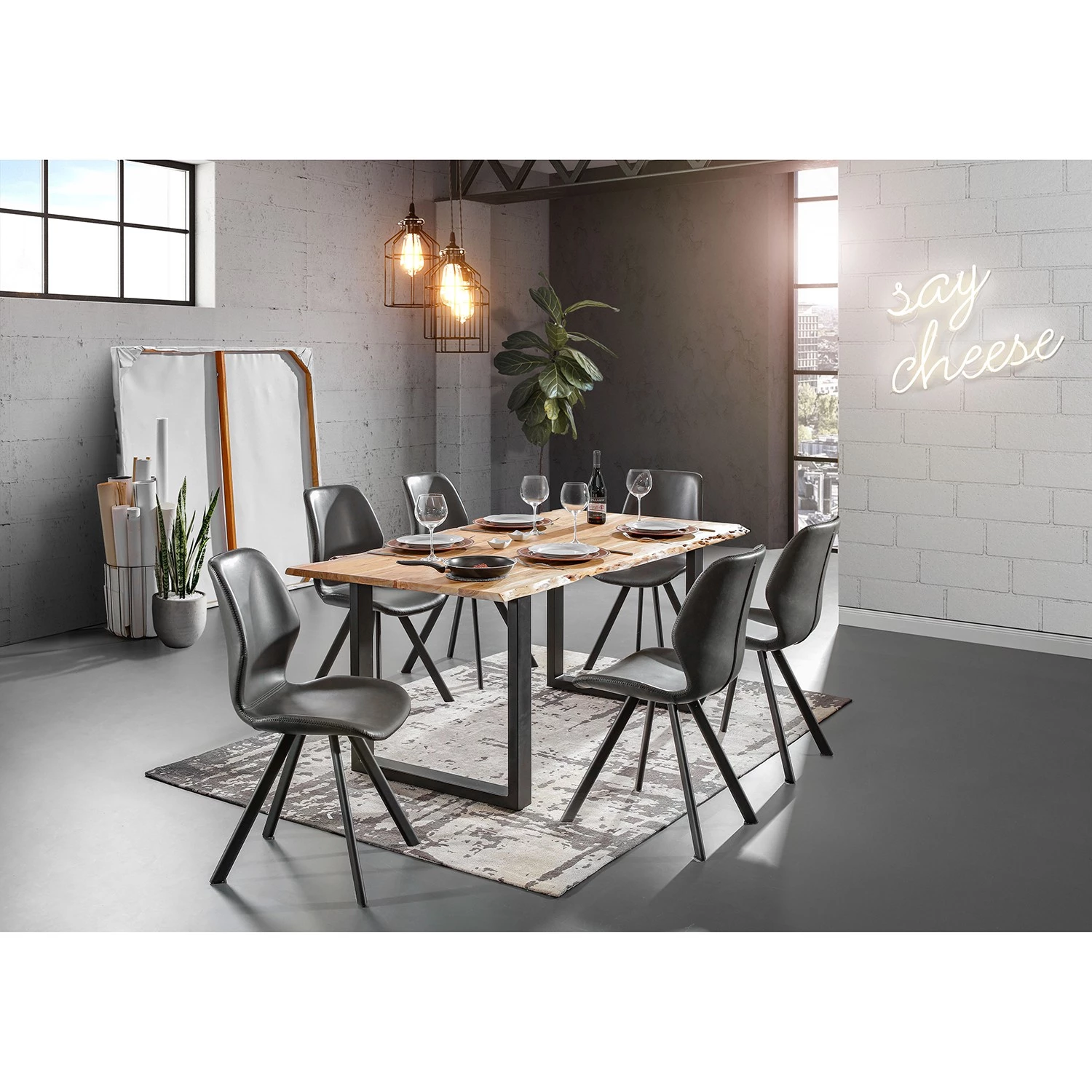 Red Living Esszimmerstuhl Collins (2er-Set) - Schwarz 2 Red Living Esszimmerstuhl Collins (2er-Set) - Schwarz – Bild 2