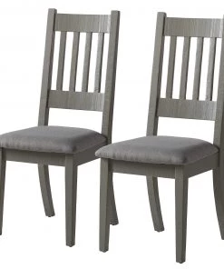 Maison Belfort Esszimmerstuhl Lavalle (2er-Set) - Kiefer massiv - Hellgrau / Grau
