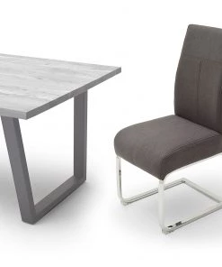 Fredriks Freischwinger Oxhill (2er-Set) - Feingewebe / Stahl - Anthrazit / Chrom -Deutschland Stühle Verkaufs-Shop 1000224873 201016 12355600113 DETAILS P000000001000224873