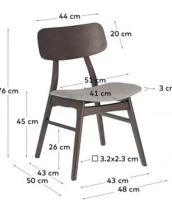 Norrwood Esszimmerstuhl Varkaus III (2er-Set) - Webstoff / Esche Furnier & Gummibaum massiv - Hellgrau / Esche Dunkel -Deutschland Stühle Verkaufs-Shop 1000225994 200917 06372800122 SKETCH DETAILS P000000001000225994 sketch