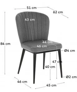 Jack & Alice Polsterstuhl Palm City (2er-Set) - Webstoff / Stahl - Grau 15 Jack & Alice Polsterstuhl Palm City (2er-Set) - Webstoff / Stahl - Grau -Deutschland Stühle Verkaufs-Shop 1000225997 200917 06374400147 SKETCH DETAILS P000000001000225997 sketch