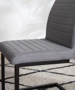 Ars manufacti Freischwinger Finga III (2er-Set) - Flachgewebe / Eisen - Grau / Schwarz -Deutschland Stühle Verkaufs-Shop 1000226368 210929 100237000033 DETAILS P000000001000226368