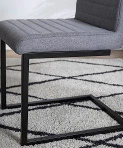 Ars manufacti Freischwinger Finga III (2er-Set) - Flachgewebe / Eisen - Grau / Schwarz -Deutschland Stühle Verkaufs-Shop 1000226368 210929 100237000035 DETAILS P000000001000226368