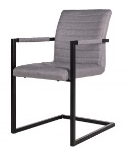 Ars manufacti Armlehnenstuhl Finga III - Flachgewebe / Eisen - Grau / Schwarz