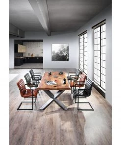 Red Living Freischwinger Stevenson (2er-Set) - Echtleder / Eisen - Cognac -Deutschland Stühle Verkaufs-Shop 1000227837 201016 13354100073 MOOD DETAILS P000000001000227837 mood