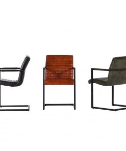 Red Living Freischwinger Stevenson (2er-Set) - Echtleder / Eisen - Cognac -Deutschland Stühle Verkaufs-Shop 1000227837 201016 13355000080 DETAILS P000000001000227837