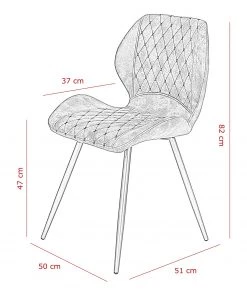 Loftscape Polsterstuhl McLean (2er-Set) - Microfaser / Stahl - Vintage Dunkelbraun -Deutschland Stühle Verkaufs-Shop 1000228921 201104 15385600062 SKETCH DETAILS P000000001000228921 sketch