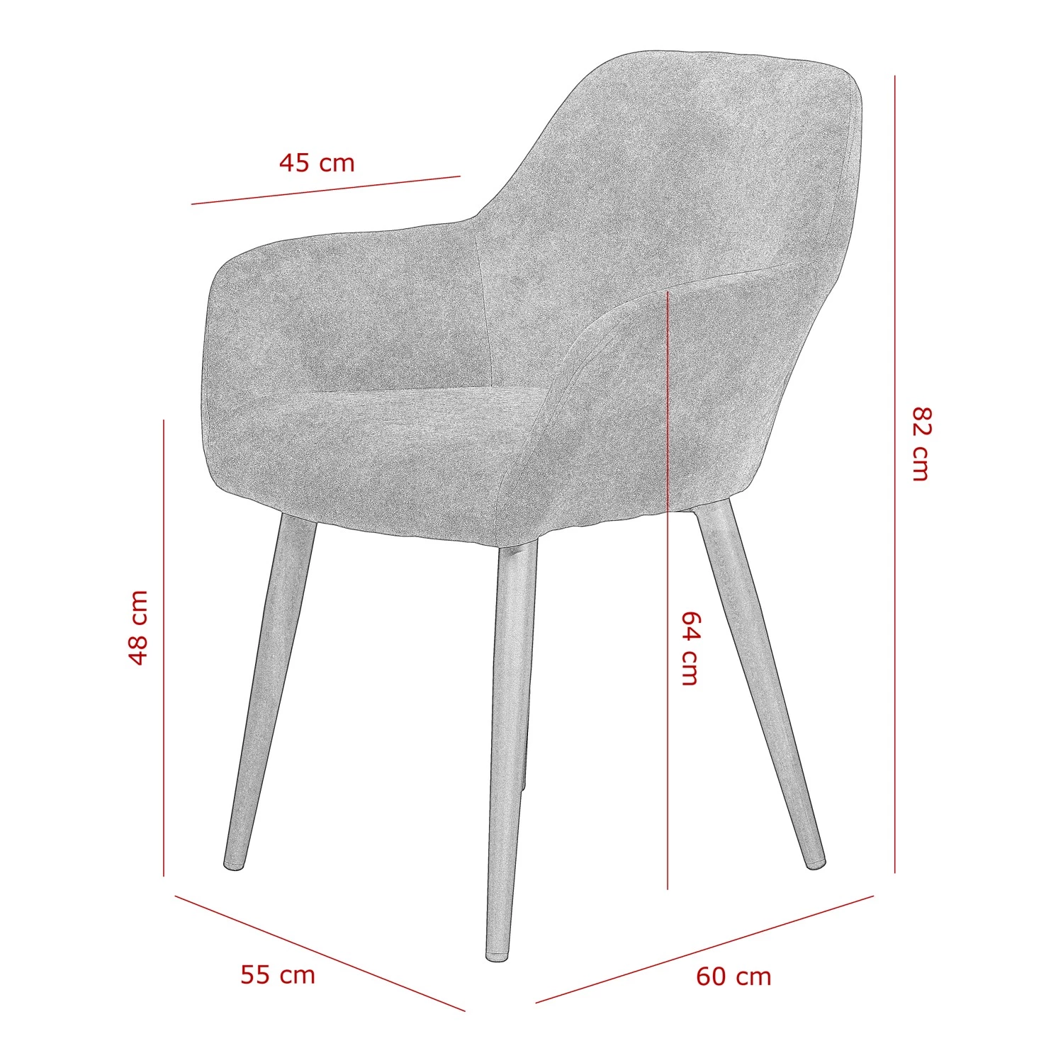 Loftscape Armlehnenstuhl Trappe (2er-Set) - Microfaser / Stahl - Anthrazit 9 Loftscape Armlehnenstuhl Trappe (2er-Set) - Microfaser / Stahl - Anthrazit – Bild 9