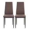 Loftscape Polsterstuhl Orelle I (2er-Set) - Kunstleder / Eisen - Cappuccino / Schwarz