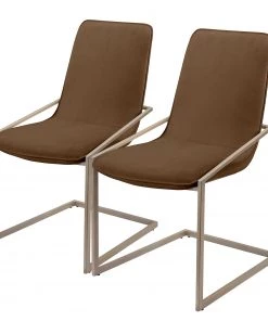 Loftscape Freischwinger Lezan II (2er-Set) - Samt / Eisen - Camel