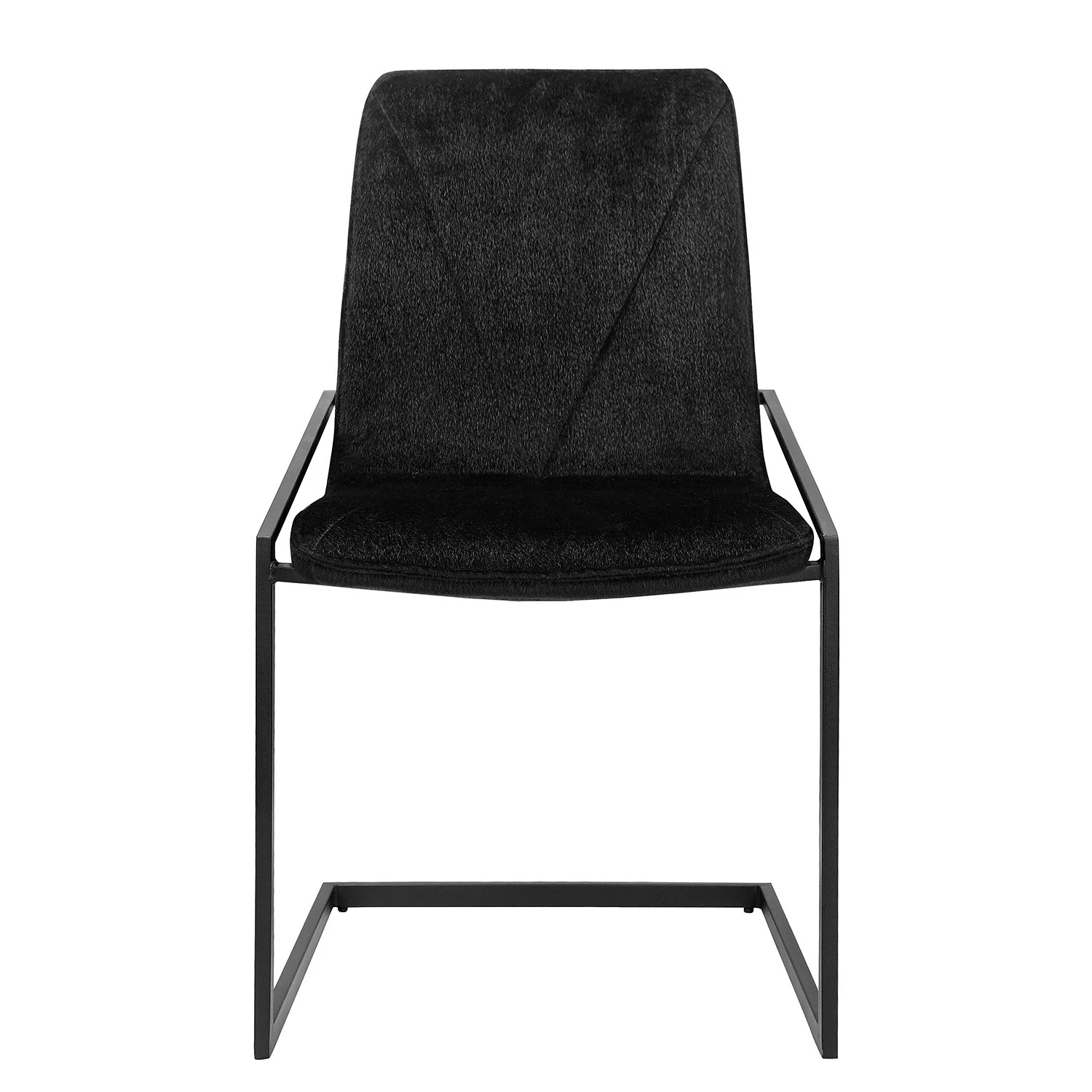 Loftscape Freischwinger Lezan I (2er-Set) - Plüschsamt / Eisen - Schwarz 2 Loftscape Freischwinger Lezan I (2er-Set) - Plüschsamt / Eisen - Schwarz – Bild 2