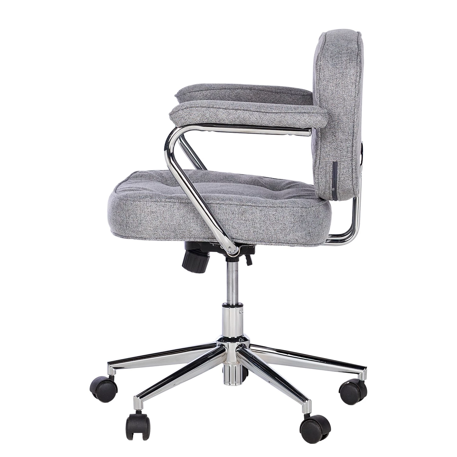 Furnitive Bürostuhl Orlu II - Webstoff / Eisen - Hellgrau / Chrom 4 Furnitive Bürostuhl Orlu II - Webstoff / Eisen - Hellgrau / Chrom – Bild 4