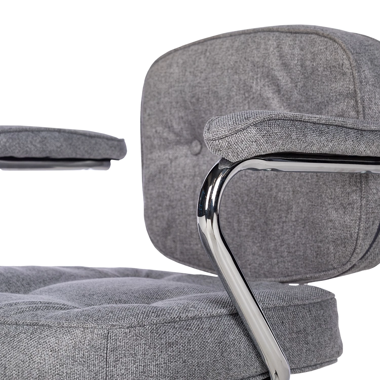 Furnitive Bürostuhl Orlu II - Webstoff / Eisen - Hellgrau / Chrom 9 Furnitive Bürostuhl Orlu II - Webstoff / Eisen - Hellgrau / Chrom – Bild 9