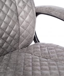 Furnitive Chefsessel Loyalton - Microfaser / Kunststoff - Vintage Grau / Schwarz -Deutschland Stühle Verkaufs-Shop 1000230754 220330 033 DETAILS P000000001000230754