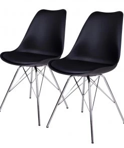 Norrwood Esszimmerstuhl Vaire (2er-Set) - Kunststoff / Stahl - Schwarz