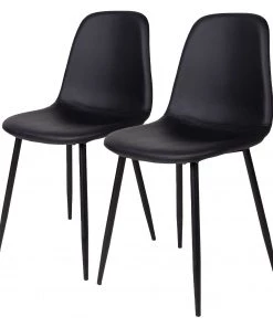 Norrwood Esszimmerstuhl Renty I (2er-Set) - Kunstleder / Stahl - Schwarz