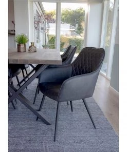 Red Living Armlehnenstuhl Pierry I (2er-Set) - Kunstleder / Stahl - Vintage Grau -Deutschland Stühle Verkaufs-Shop 1000231016 201125 16492300075 MOOD DETAILS P000000001000231016 mood