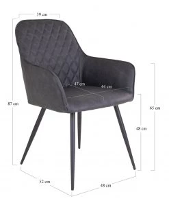 Red Living Armlehnenstuhl Pierry I (2er-Set) - Kunstleder / Stahl - Vintage Grau -Deutschland Stühle Verkaufs-Shop 1000231016 201125 16492400081 SKETCH DETAILS P000000001000231016 sketch