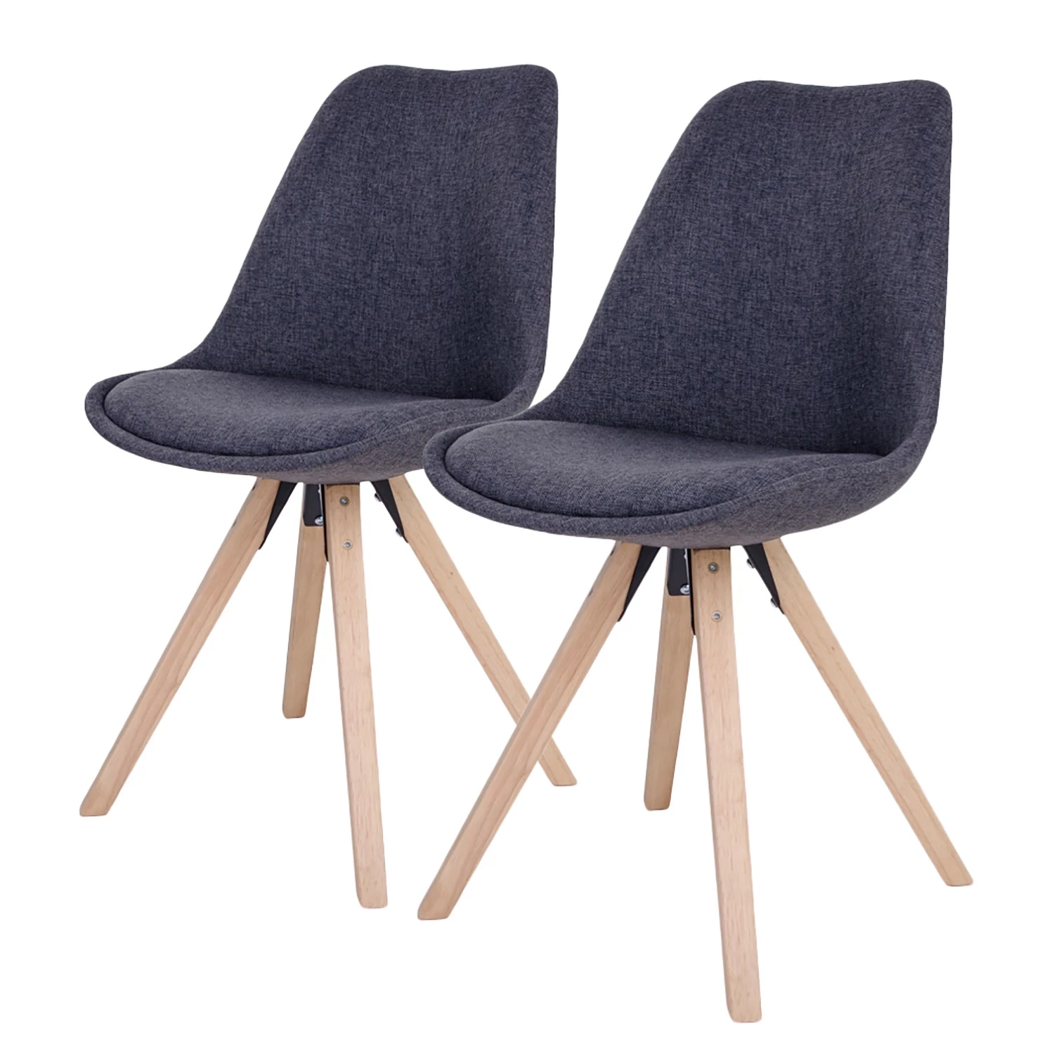 Norrwood Esszimmerstuhl Trebes II (2er-Set) - Webstoff / Holz - Dunkelgrau 1 Norrwood Esszimmerstuhl Trebes II (2er-Set) - Webstoff / Holz - Dunkelgrau