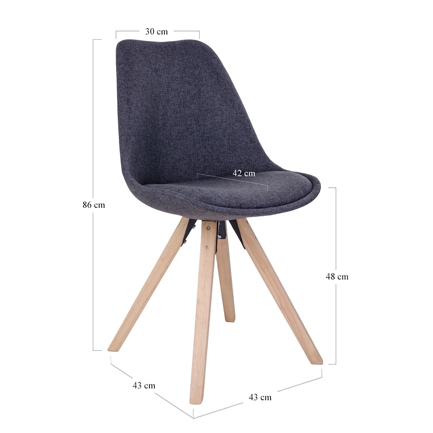 Norrwood Esszimmerstuhl Trebes II (2er-Set) - Webstoff / Holz - Dunkelgrau 5 Norrwood Esszimmerstuhl Trebes II (2er-Set) - Webstoff / Holz - Dunkelgrau – Bild 5