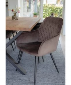 Loftscape Armlehnenstuhl Pierry II (2er-Set) - Samt / Stahl - Taupe -Deutschland Stühle Verkaufs-Shop 1000231020 201125 16492500109 DETAILS P000000001000231020