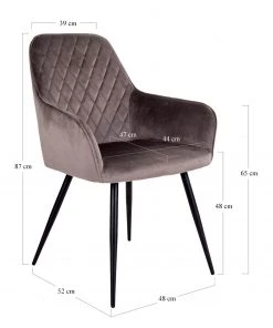 Loftscape Armlehnenstuhl Pierry II (2er-Set) - Samt / Stahl - Taupe -Deutschland Stühle Verkaufs-Shop 1000231020 201125 16492500112 SKETCH DETAILS P000000001000231020 sketch