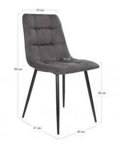 Loftscape Polsterstuhl Ormoy I (2er-Set) - Microfaser / Stahl - Grau / Schwarz -Deutschland Stühle Verkaufs-Shop 1000231021 201125 16492500121 SKETCH DETAILS P000000001000231021 sketch