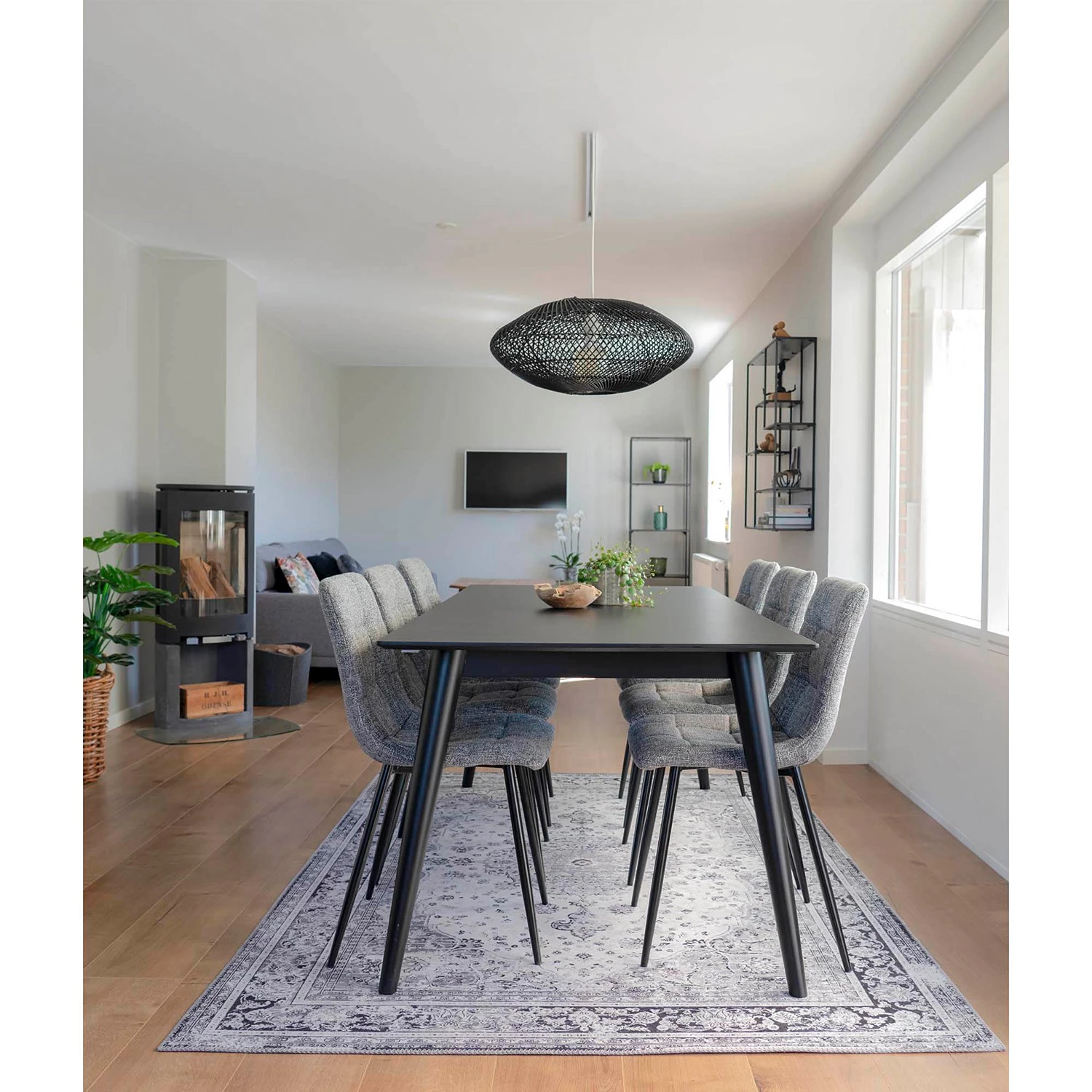 Loftscape Polsterstuhl Ormoy III (2er-Set) - Webstoff / Stahl - Grau / Schwarz 3 Loftscape Polsterstuhl Ormoy III (2er-Set) - Webstoff / Stahl - Grau / Schwarz – Bild 3