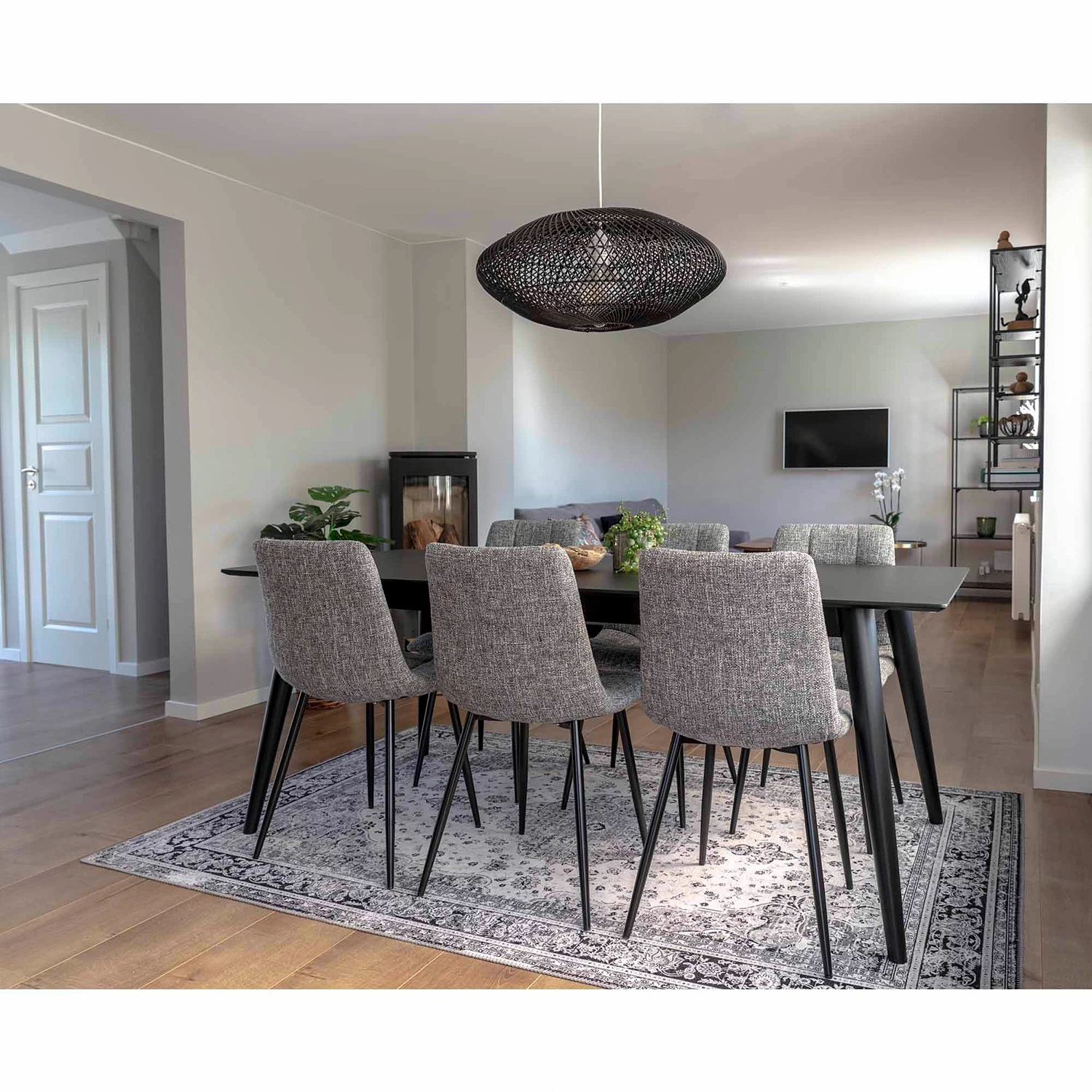 Loftscape Polsterstuhl Ormoy III (2er-Set) - Webstoff / Stahl - Grau / Schwarz 4 Loftscape Polsterstuhl Ormoy III (2er-Set) - Webstoff / Stahl - Grau / Schwarz – Bild 4