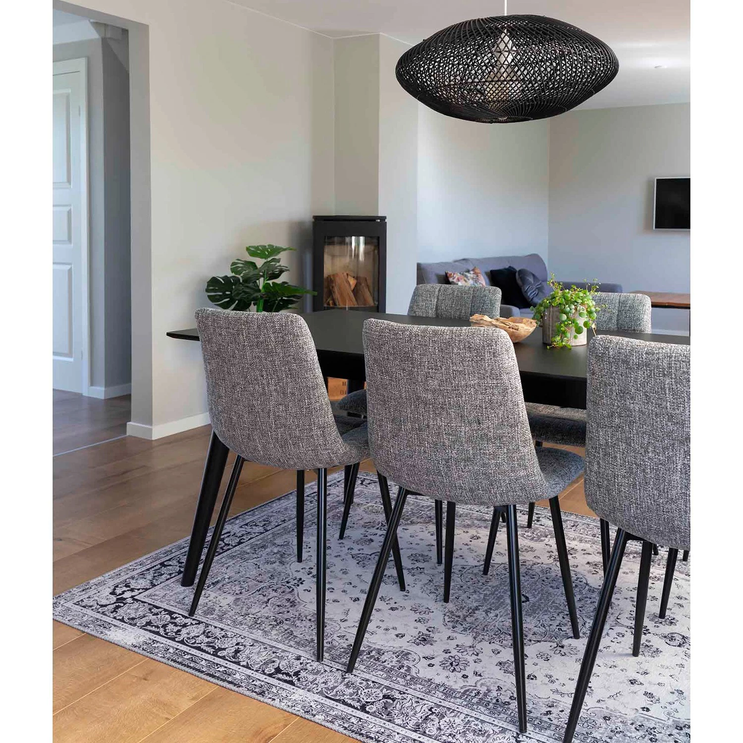 Loftscape Polsterstuhl Ormoy III (2er-Set) - Webstoff / Stahl - Grau / Schwarz 8 Loftscape Polsterstuhl Ormoy III (2er-Set) - Webstoff / Stahl - Grau / Schwarz – Bild 8