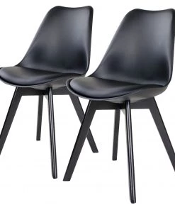 Norrwood Esszimmerstuhl Salon (2er-Set) - Kunststoff / Gummibaum massiv - Schwarz