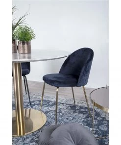 Red Living Polsterstuhl Maxou I (2er-Set) - Samt / Stahl - Nachtblau -Deutschland Stühle Verkaufs-Shop 1000231034 201125 16492900211 MOOD DETAILS P000000001000231034 mood