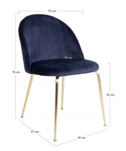 Red Living Polsterstuhl Maxou I (2er-Set) - Samt / Stahl - Nachtblau -Deutschland Stühle Verkaufs-Shop 1000231034 201125 16492900218 SKETCH DETAILS P000000001000231034 sketch