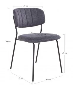 Loftscape Polsterstuhl Muel I (2er-Set) - Webstoff / Stahl - Grau -Deutschland Stühle Verkaufs-Shop 1000231042 201125 16493200280 SKETCH DETAILS P000000001000231042 sketch