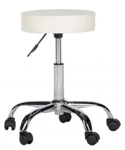 Furnitive Drehhocker Leek - Kunstleder / Metall - Weiß