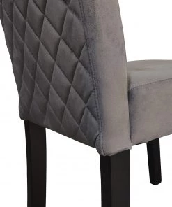 Loftscape Polsterstuhl Moux (2er-Set) - Samt / Gummibaum massiv - Grau / Schwarz -Deutschland Stühle Verkaufs-Shop 1000232778 210504 11353700006 DETAILS P000000001000232778